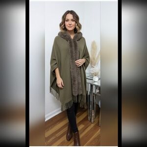 Northern Angle Women's  Faux Fur Cardigan With Hooded